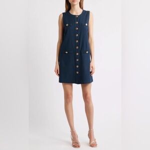 ZOE AND CLAIRE Navy Button Mini Dress - Size: M - NWT!